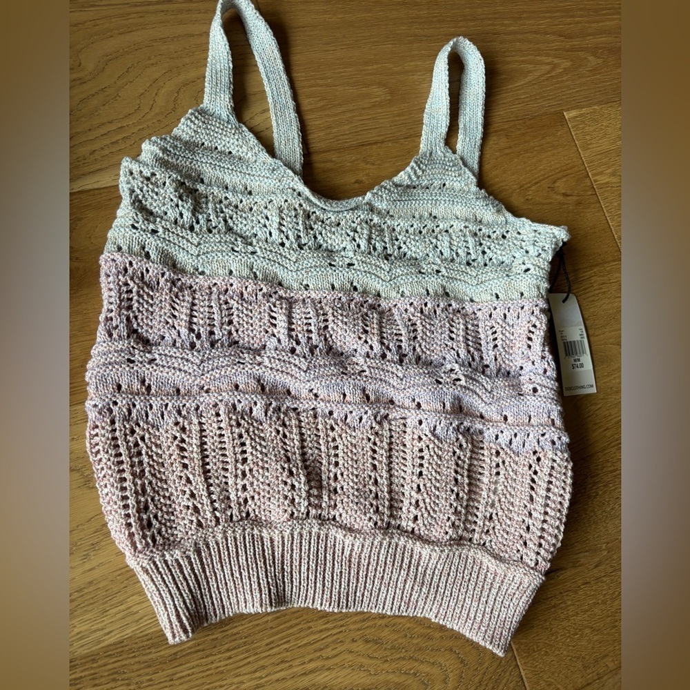 Dex rainbow crochet knit tank top Medium